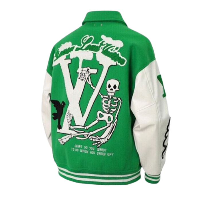 Louis Vuitton Skeleton Varsity Jacket Green Jackets