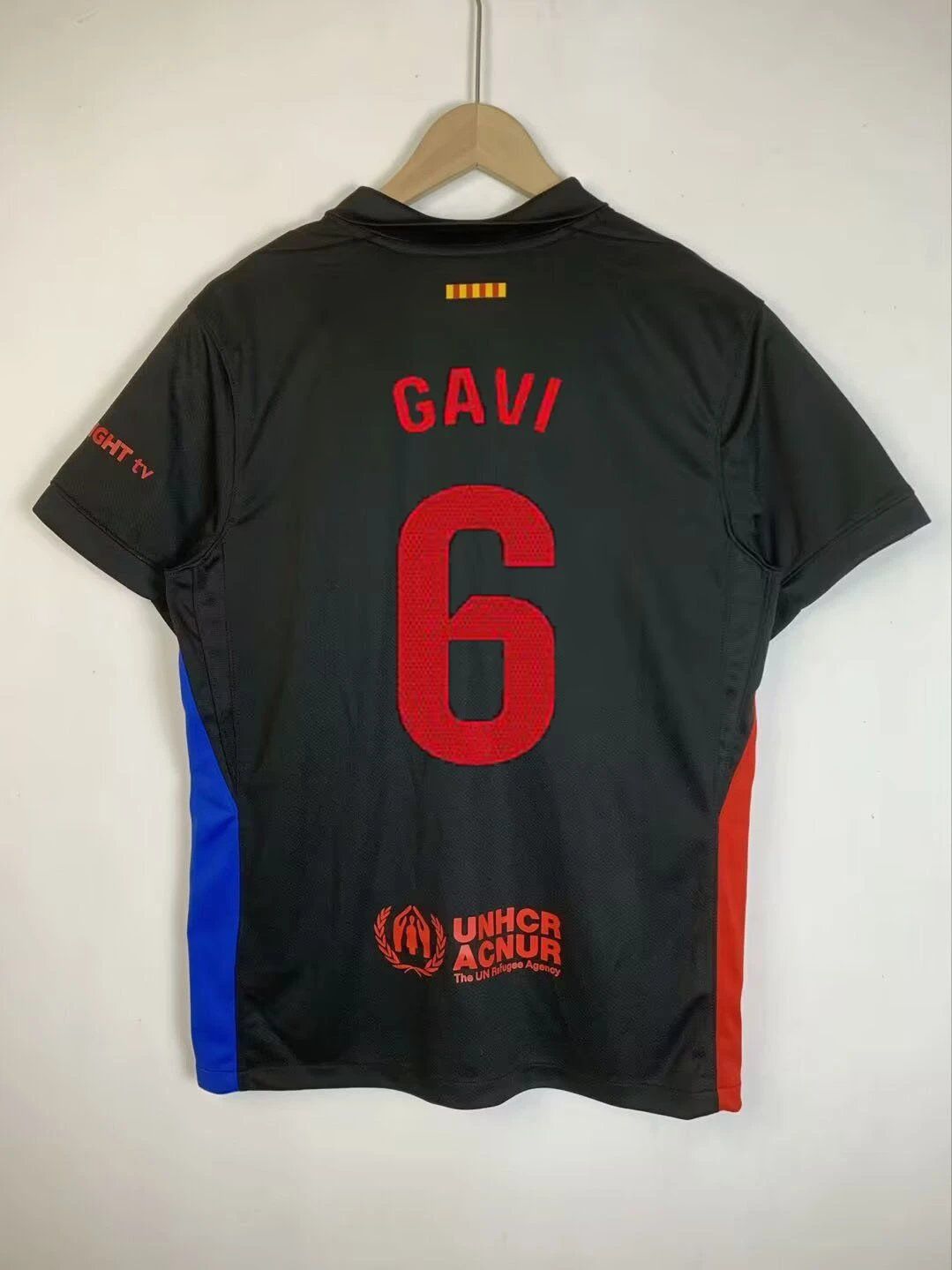FC Barcelona Gavi #6 UNHCR Support Jersey Black