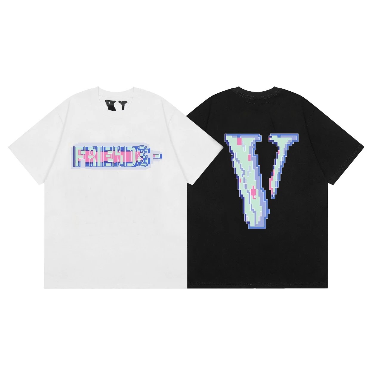 vlone friends pixel t-shirt white t-shirts