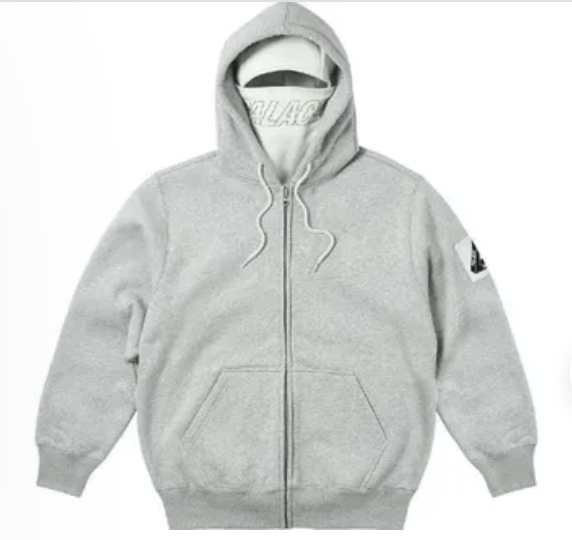 Palace Zip-Up Hoodie Grey Hoodie