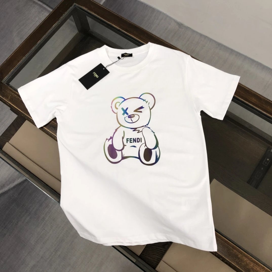 fendi bear print t-shirt white t-shirts