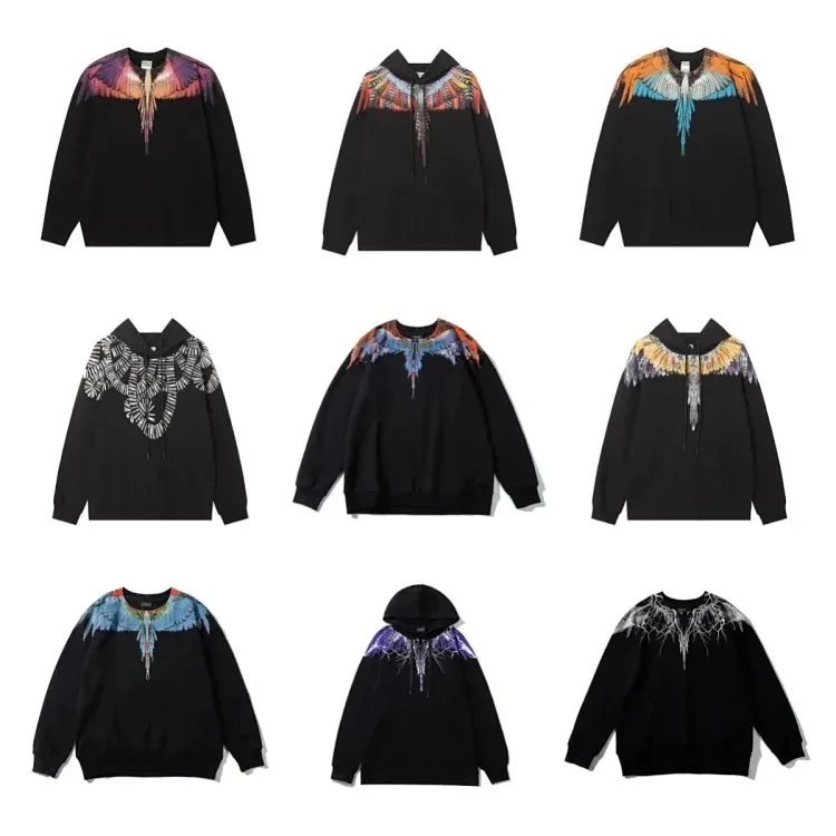 Marcelo Burlon Wings Sweatshirt Black Hoodies