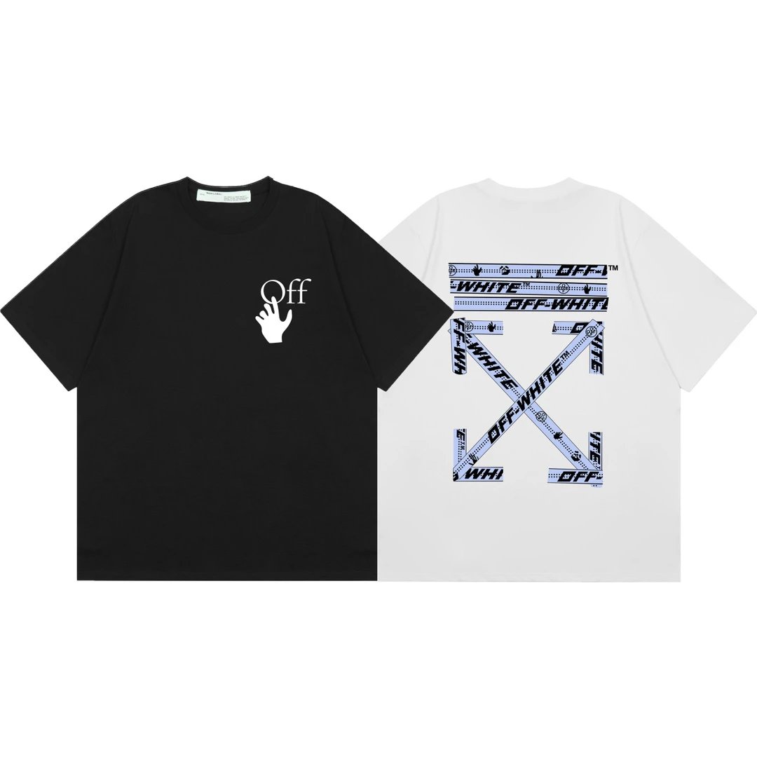 Off-White Spray Print T-shirt in Black with specific patterns for Men in SS21