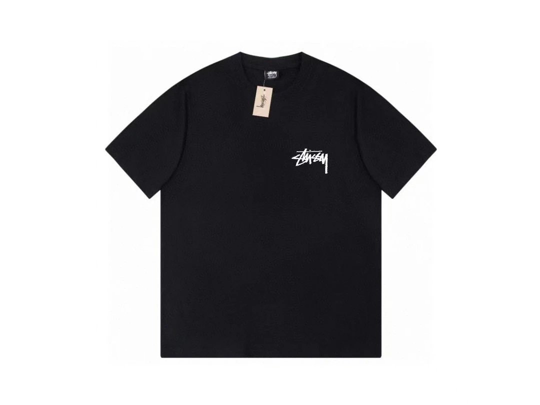 Stussy Black Plush/Galaxy/Classroom Short Sleeve T-Shirt with White Logo