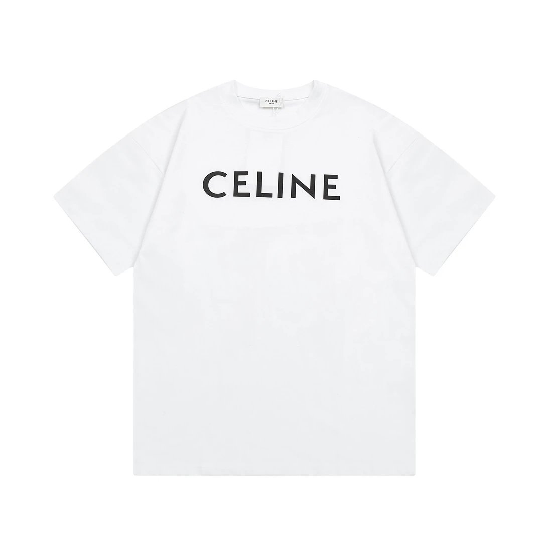 celine logo t-shirt white t-shirts