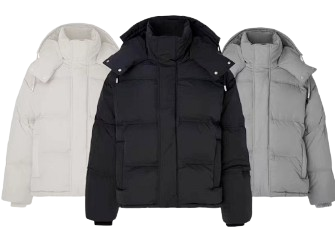 Puffer Jacket, White, Black, Grey, Jackets