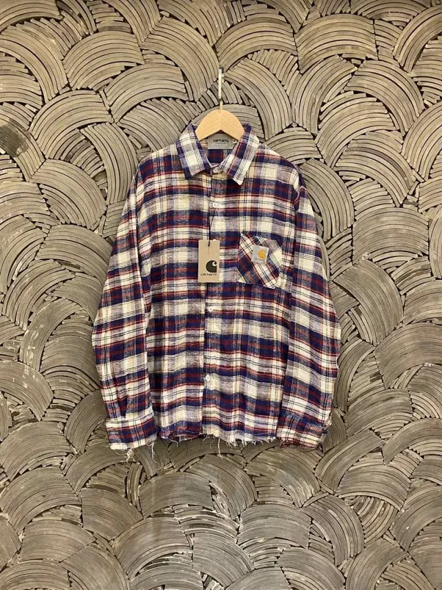 Carhartt Plaid Flannel Shirt Navy Red White Mise