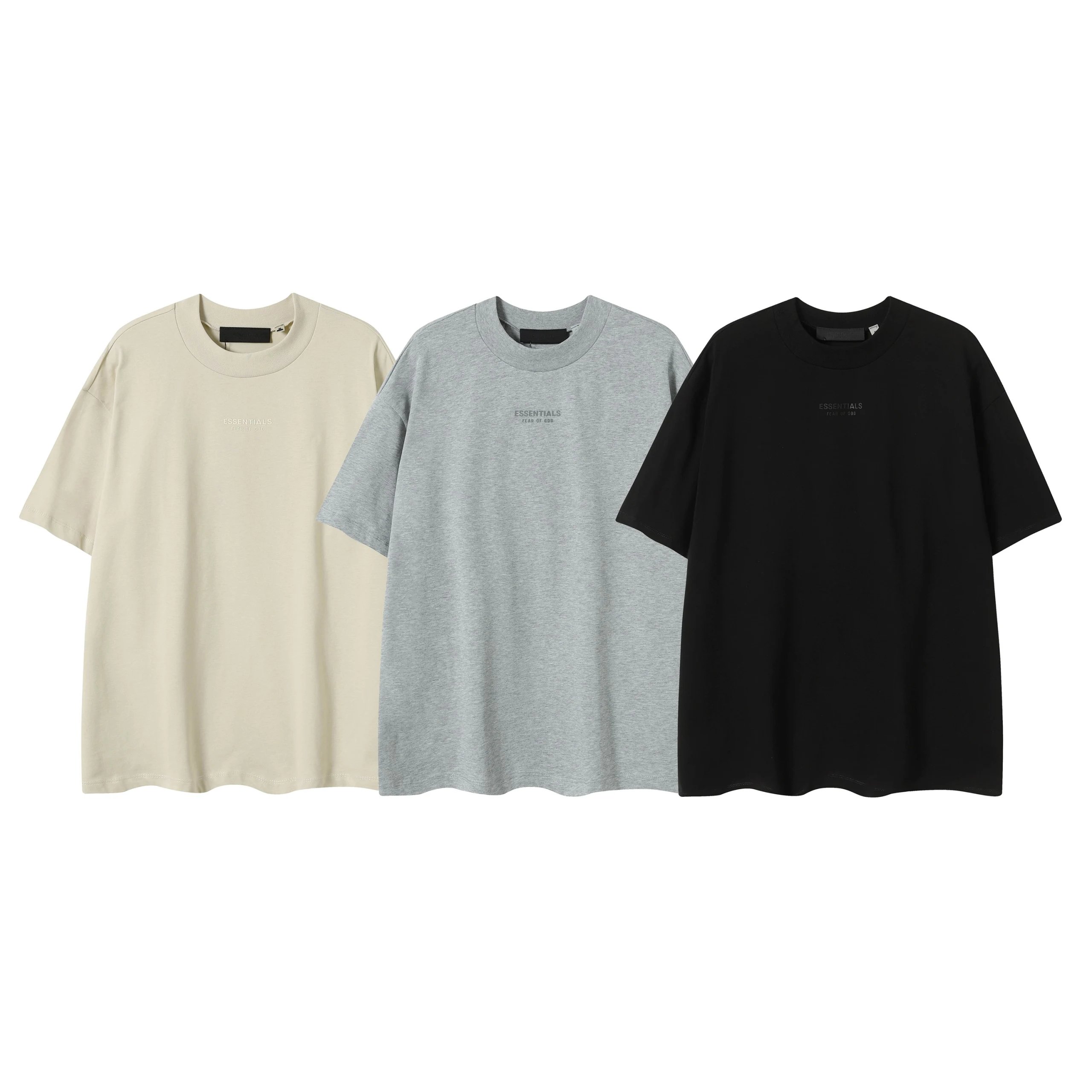 fear of god essentials t-shirt beige black grey t-shirts