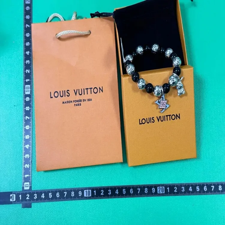 Louis Vuitton Beaded Bracelet Black Jewelry