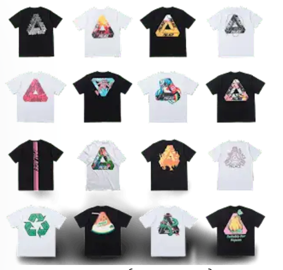 PALACE phantom triangle print loose unisex cotton short sleeve tee, streetwear