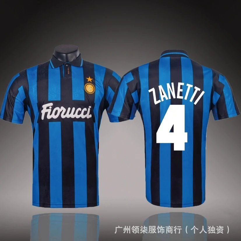Fiorucci Inter Milan Zanetti 4 Jersey Blue and Black
