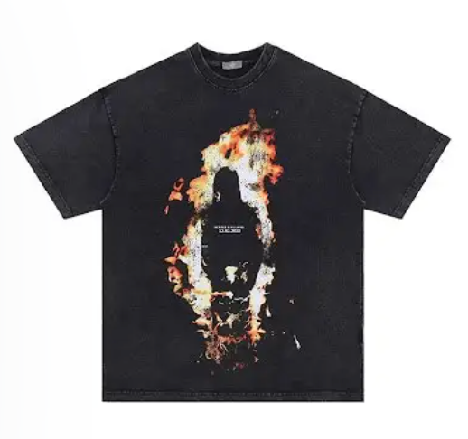 VANN flames T-shirt, vintage ICON'S shirt, men's S-XL, wash-retro, summer