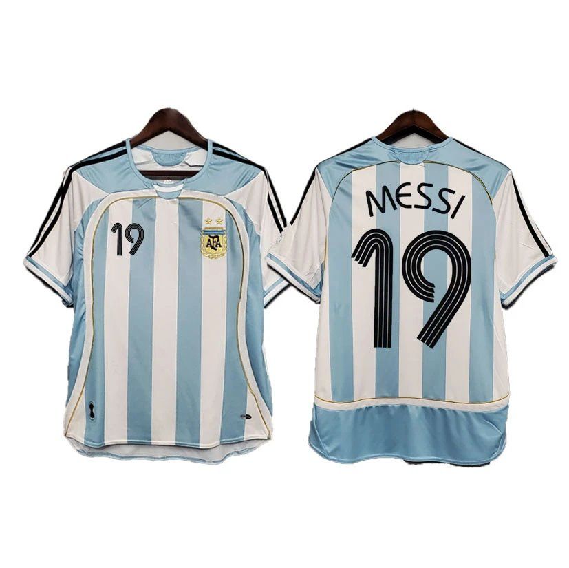 Adidas Argentina Messi 19 Football Jersey Light Blue and White