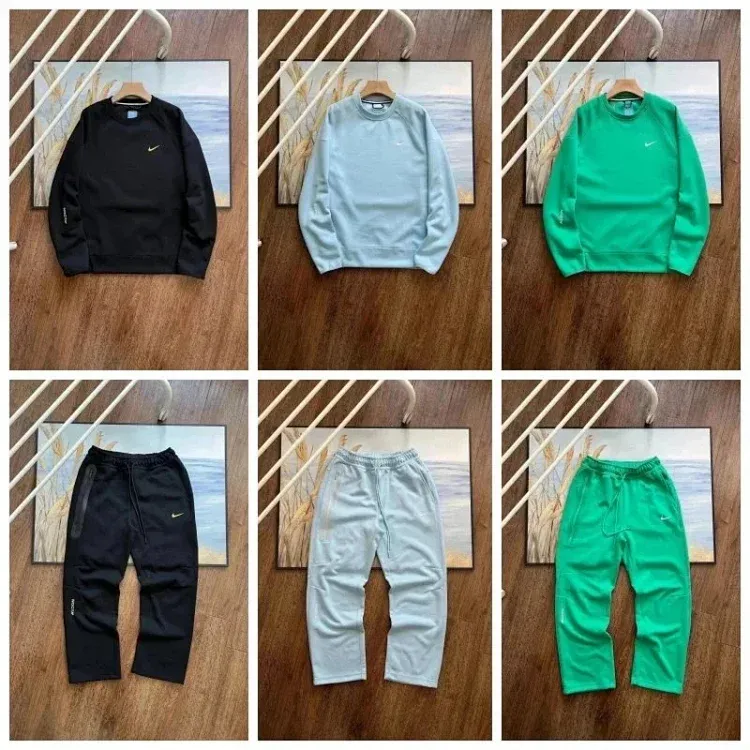 Nike Sweatshirt & Pants Set Black, Light Blue, Green Pants