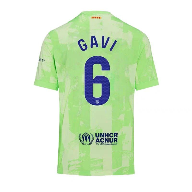 FC Barcelona Gavi #6 Away Jersey 2023/24 Green