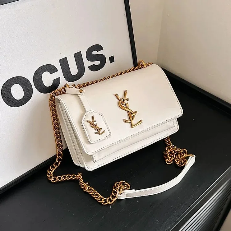 Yves Saint Laurent Classic Monogram Chain Bag White Mise