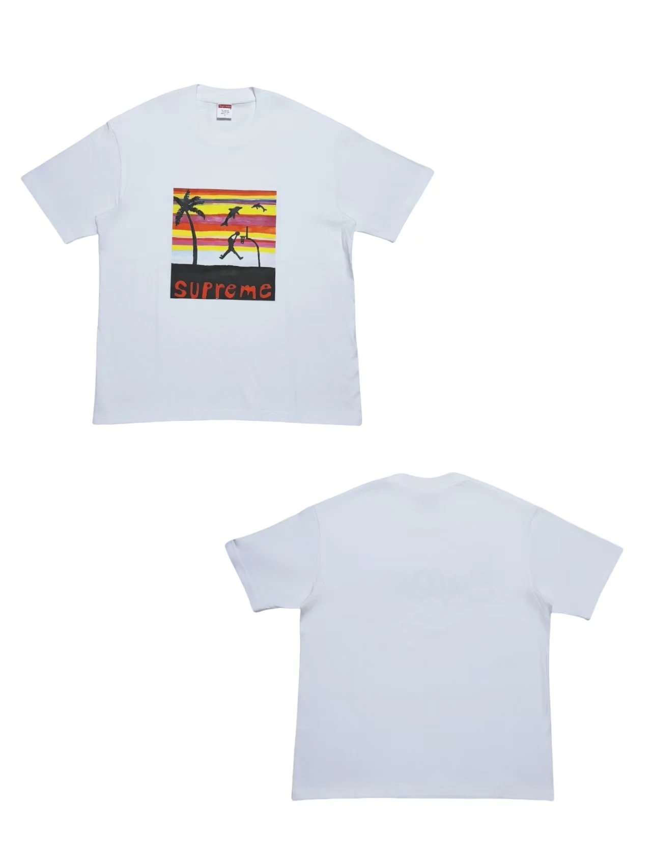 Supreme White Men's Dunk Tee with Print – SS21 – US