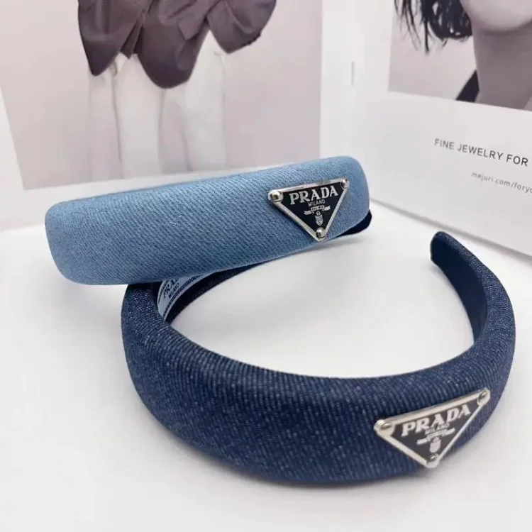 PRADA Headband Blue Denim Mise