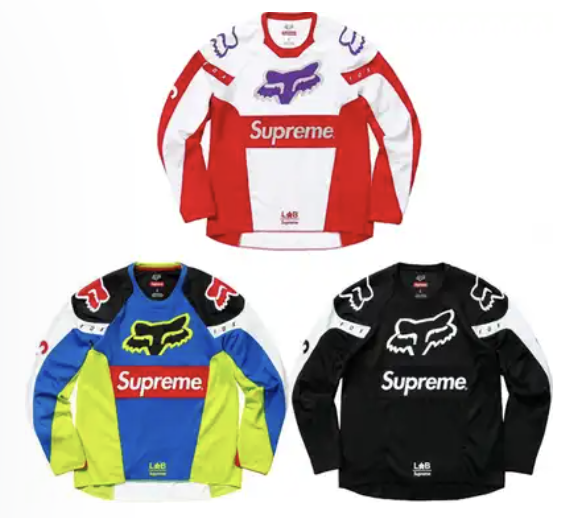 Supreme x Fox Motocross Jersey, White/Red, T-Shirts