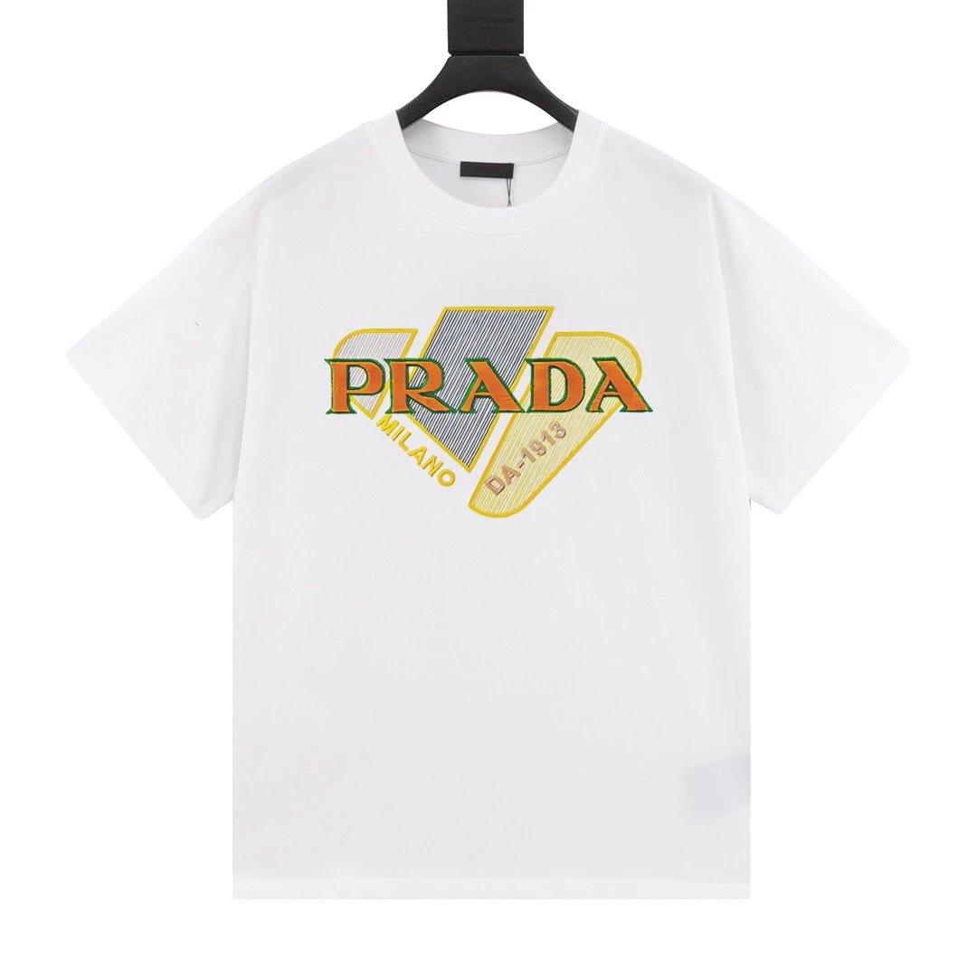 prada logo t-shirt white t-shirts