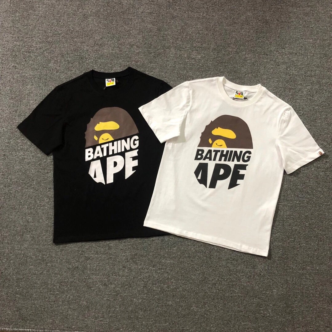 Bathing Ape Men's Short-sleeve T-shirt with Ape Head Print
