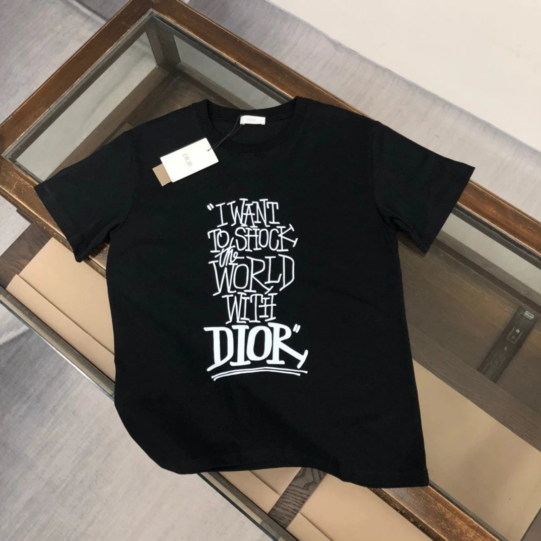 dior graphic t-shirt black t-shirts