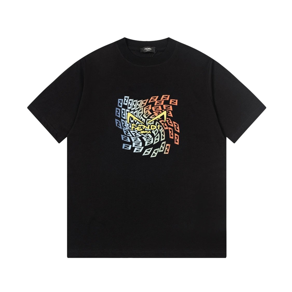 fendi graphic t-shirt black t-shirts