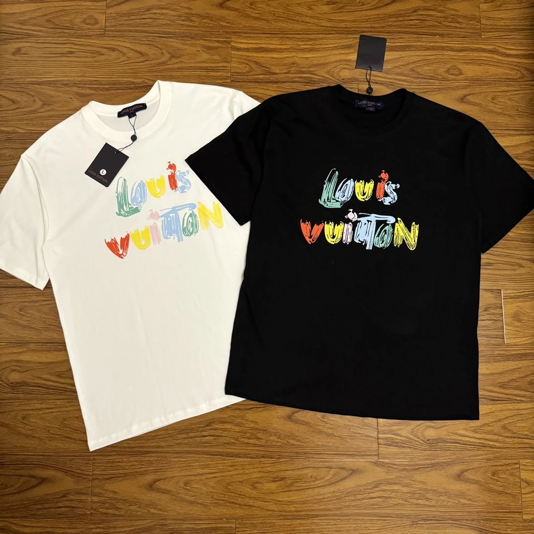 LV x NBA Men's T-Shirts with Front & Back Letters Print