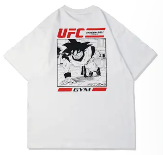 UFC Dragon Ball Goku Gym T-Shirt White T-Shirts