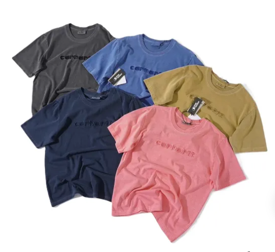 Carhartt Embroidered Logo T-Shirt Gray, Blue, Navy, Olive Green, Pink T-Shirts