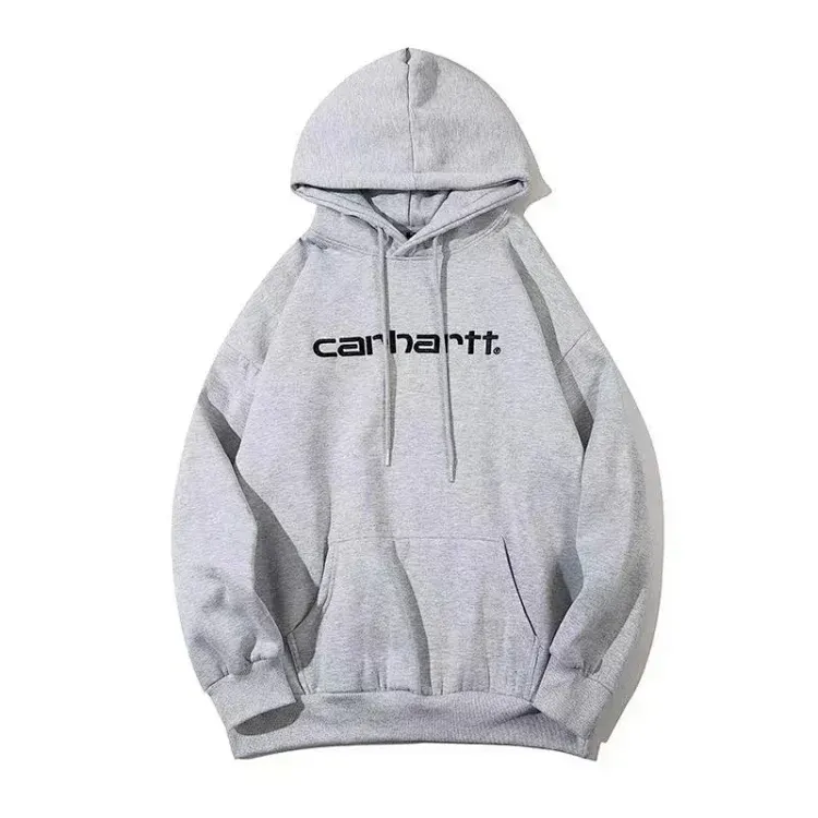 Carhartt Logo Hoodie Grey Hoodies