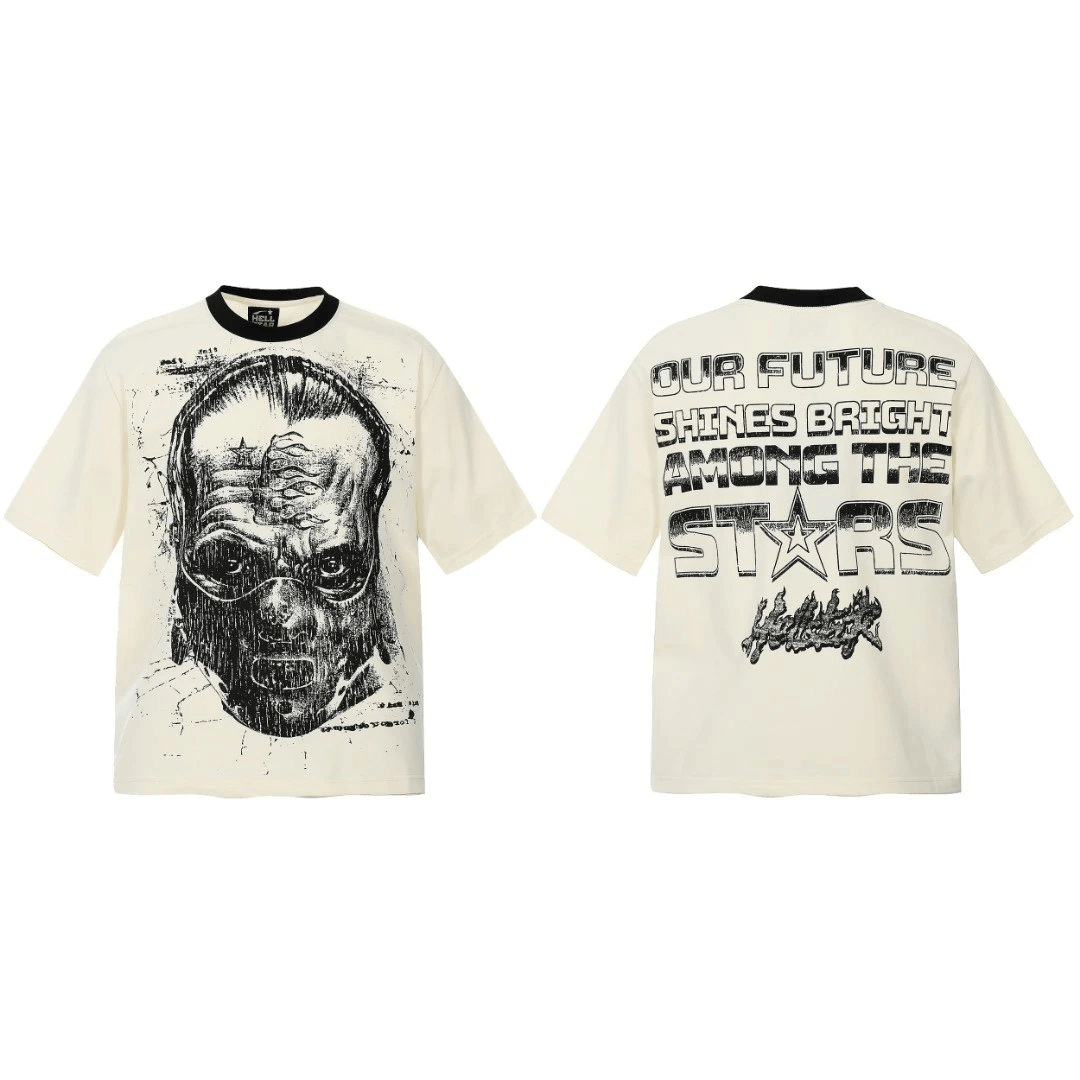 Unknown Graphic T-Shirt Cream T-Shirts