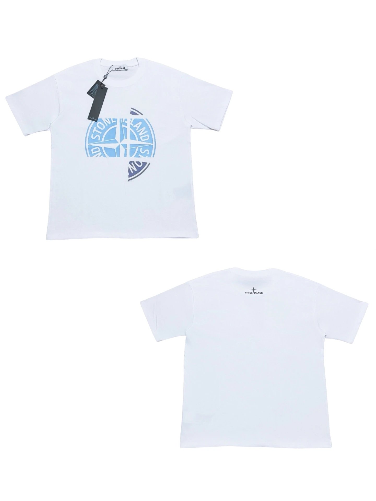 stone island graphic logo white T-Shirt