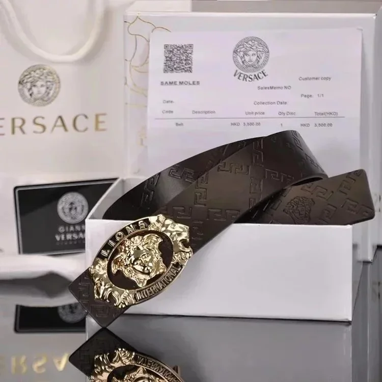 Versace Lions Belt Brown Mise