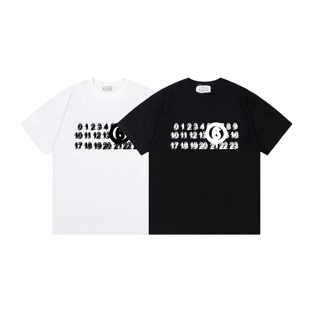 Unknown Number Print T-Shirt White/Black T-Shirts