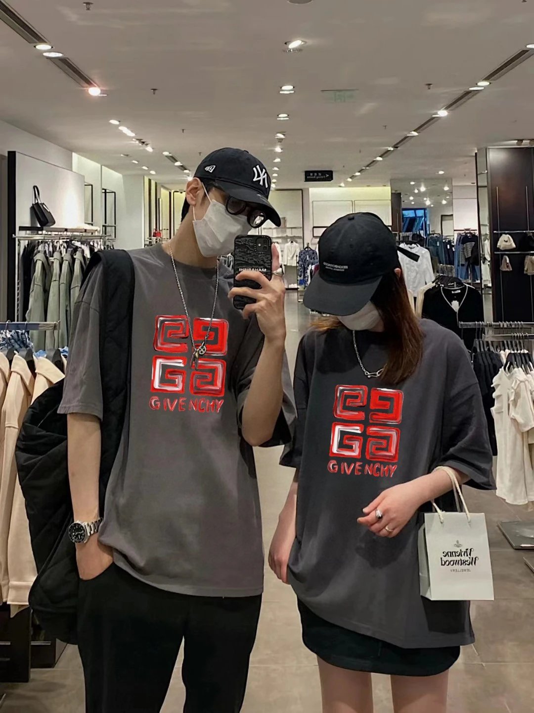 givenchy logo t-shirt dark gray t-shirts