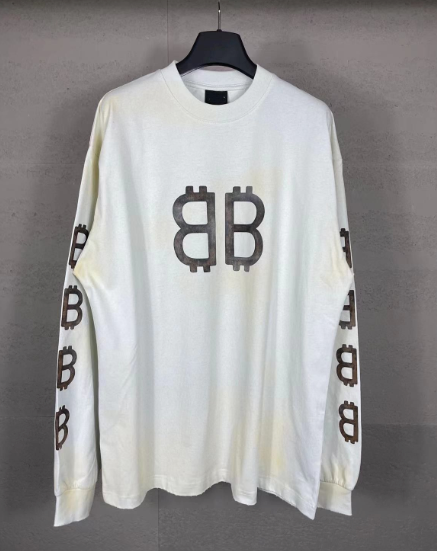 Long Sleeve T-Shirt with Bitcoin Logo Off-White T-Shirts