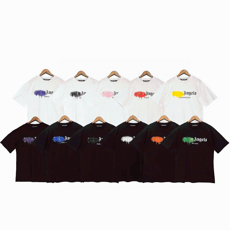 Palm Angels: Palm Angels Signature Drip Logo Cotton Tee