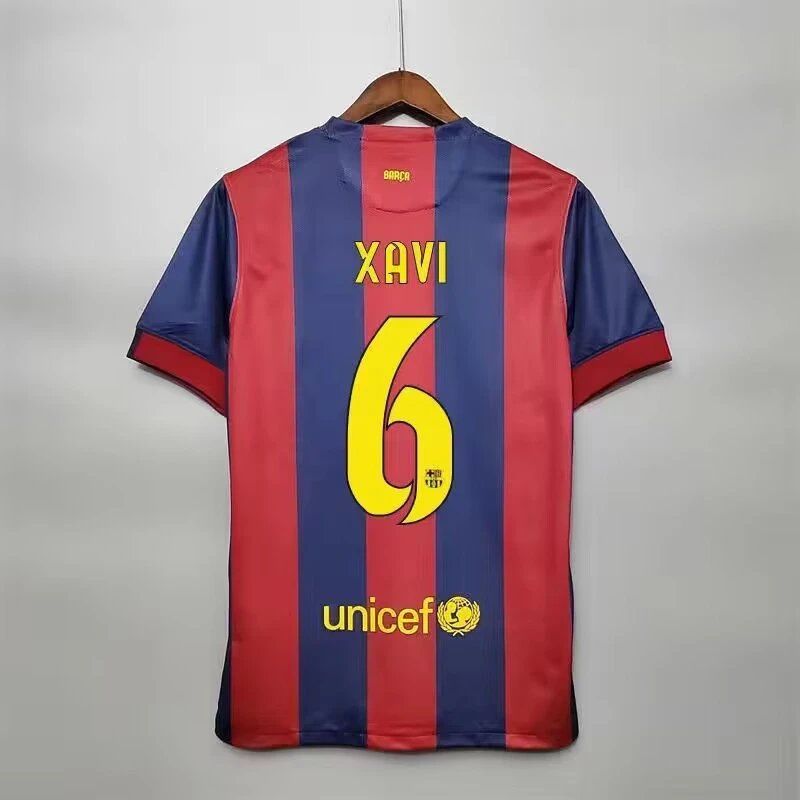 FC Barcelona Xavi #6 Home Jersey Navy and Red