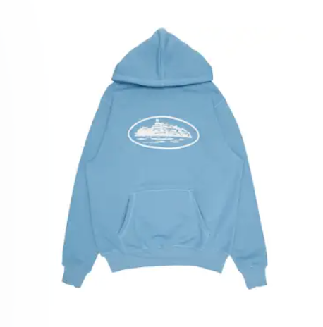Not Specified Hoodie with Graphic Design Light Blue Hoodies