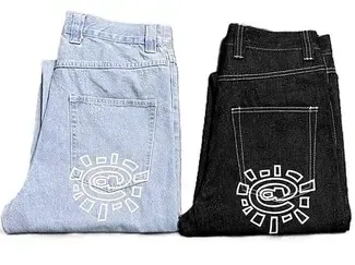 Denim Pants – Light Blue & Black