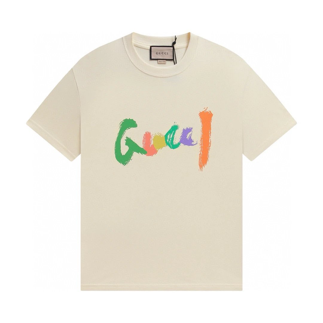 gucci logo t-shirt beige t-shirts