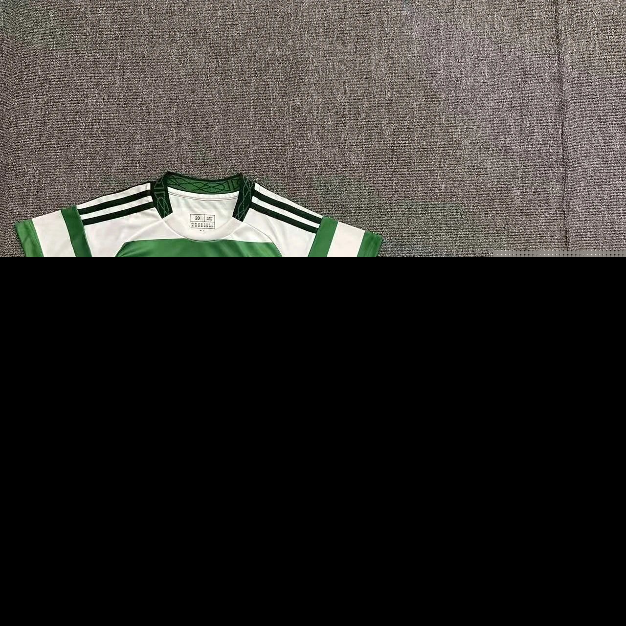 Football Kit Green White Stripes