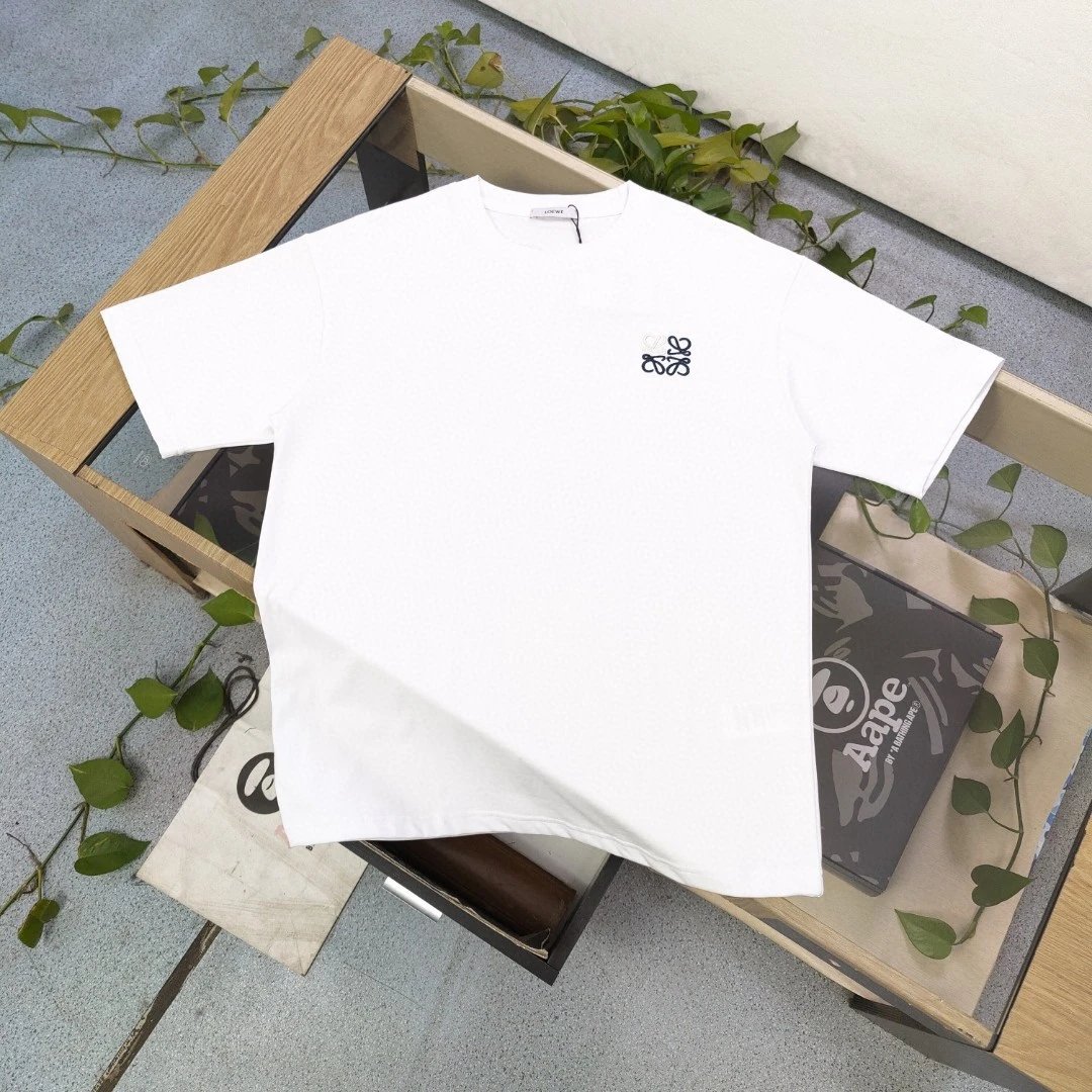 Best Quality Replica Loewe T-shirts for Men with Regularflower Puff Pattern in Off White