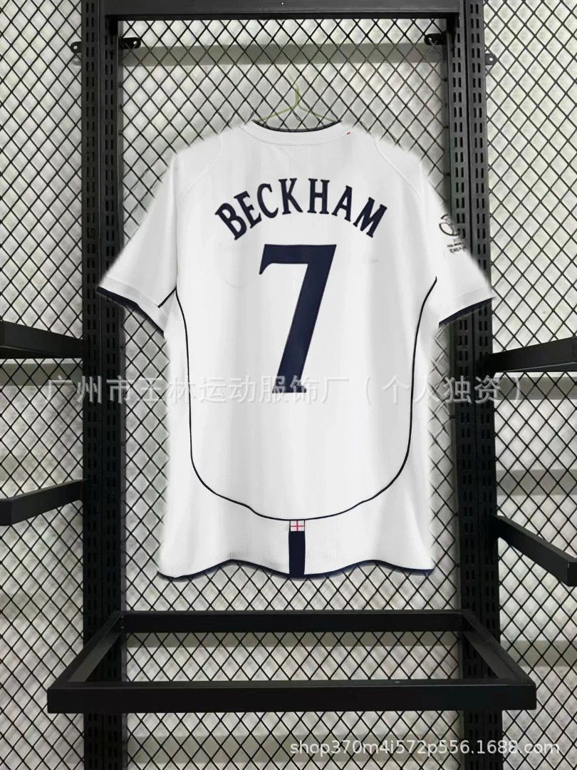 England National Team David Beckham #7 Jersey White