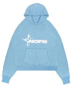 NOFS Hoodie with Star Logo, Light Blue, Hoodie