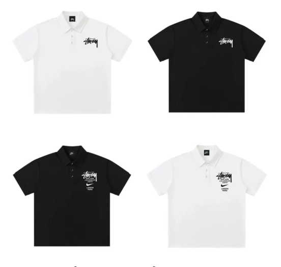 Stussy x Nike Polo Shirt White/Black T-Shirts