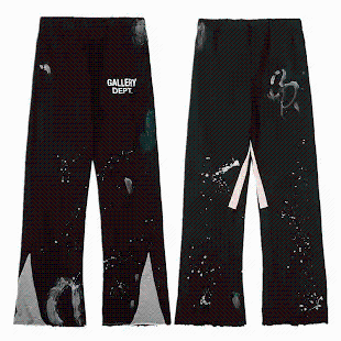 Gallery Dept. Artistic Wide-Leg Trousers with Paint Splatter Design