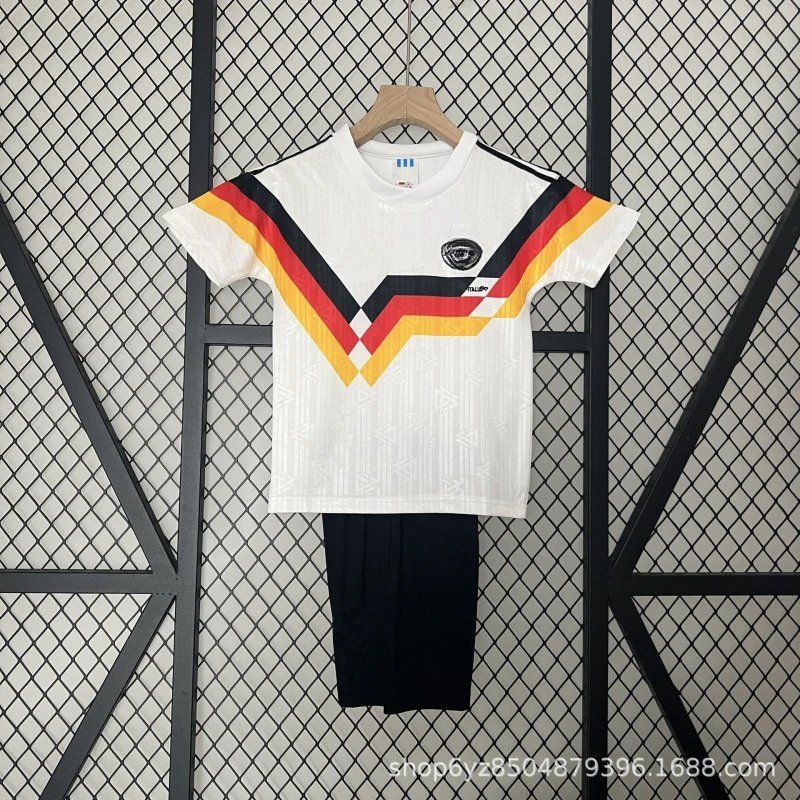 Unidentified T-shirt and Shorts Set White with Red, Yellow, Black Design