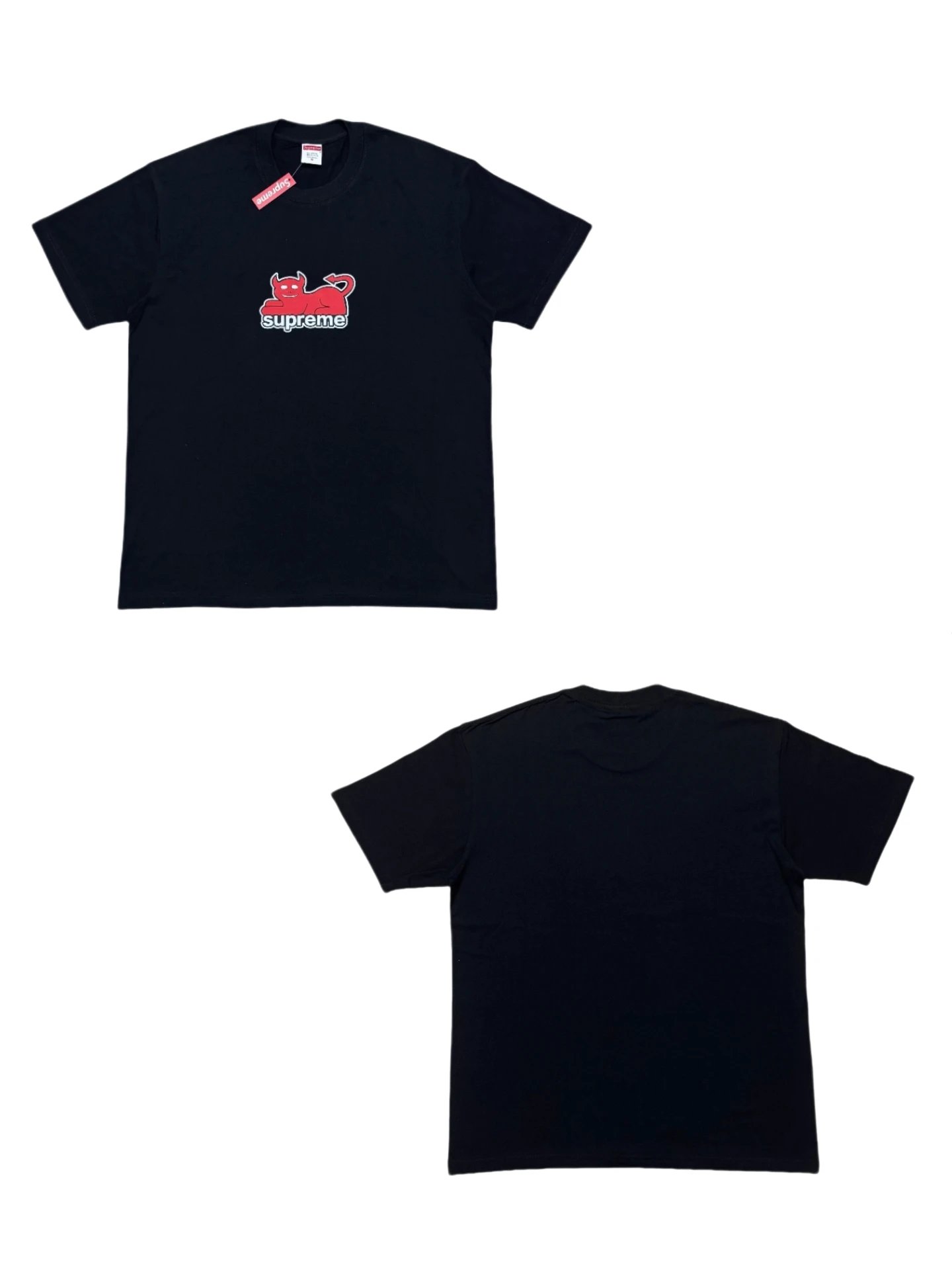 Supreme Devil Cat Men's T-shirt with red devil graphic in SS24
